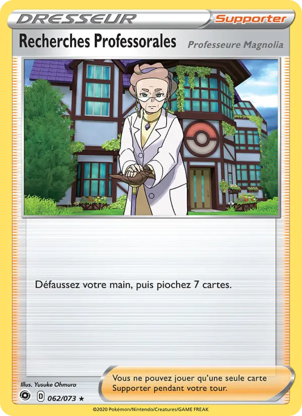 Scan HD carte Pokémon Recherches Professorales (Professeure Magnolia) 62/73 — La Voie du Maître