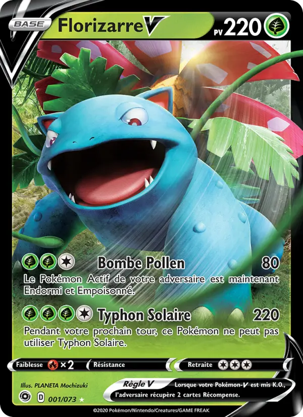 Scan HD carte Pokémon Florizarre V 1/73 — La Voie du Maître
