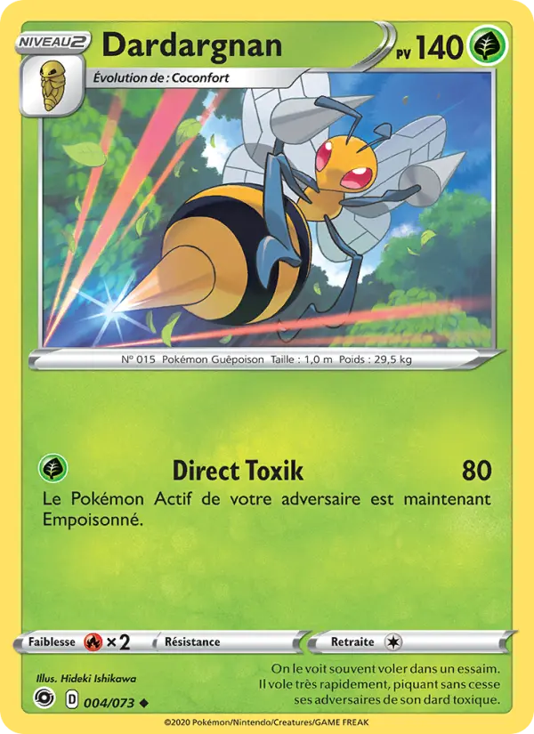 Scan HD carte Pokémon Dardargnan 4/73 — La Voie du Maître