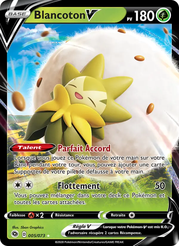 Scan HD carte Pokémon Blancoton V 5/73 — La Voie du Maître