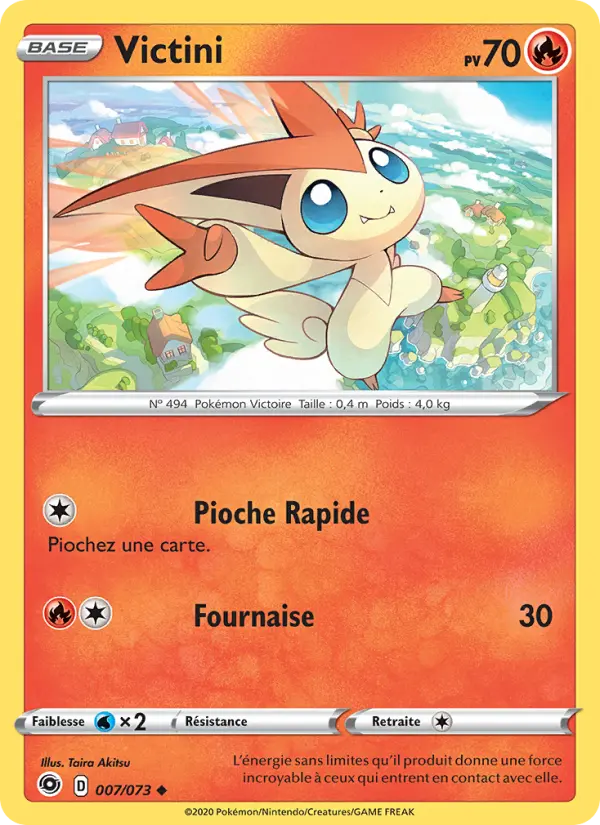 Scan HD carte Pokémon Victini 7/73 — La Voie du Maître