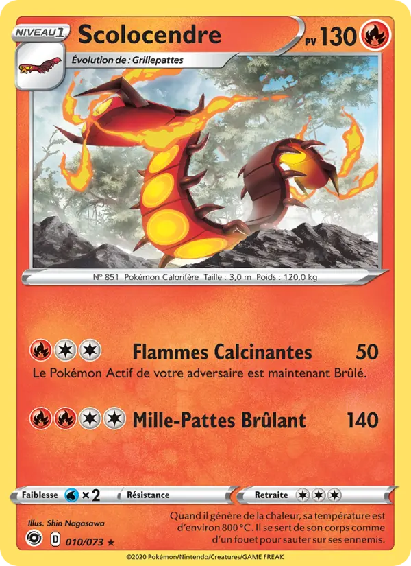 Scan HD carte Pokémon Scolocendre 10/73 — La Voie du Maître