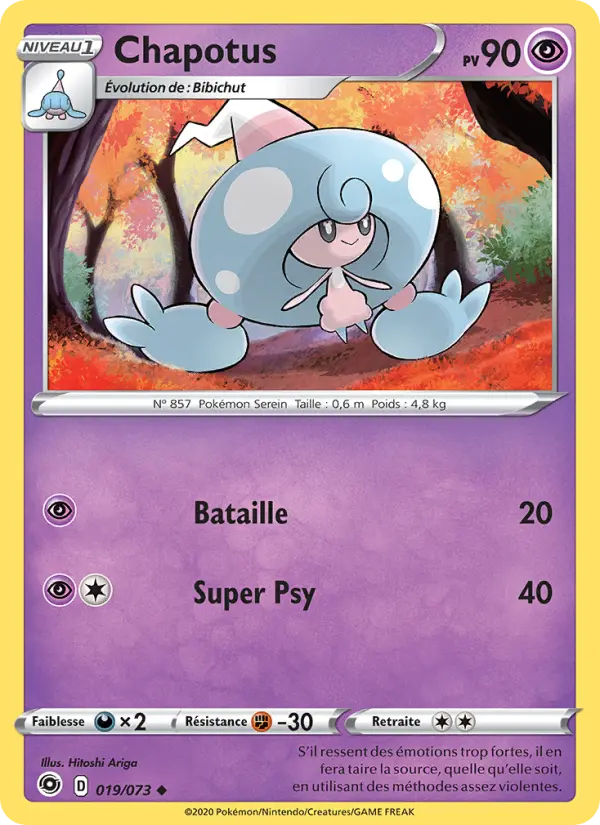 Scan HD carte Pokémon Chapotus 19/73 — La Voie du Maître