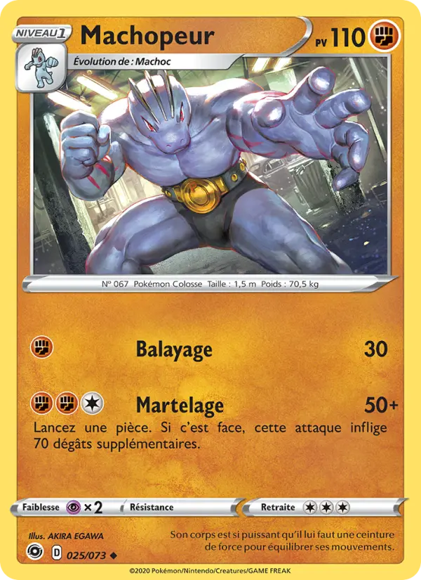 Scan HD carte Pokémon Machopeur 25/73 — La Voie du Maître