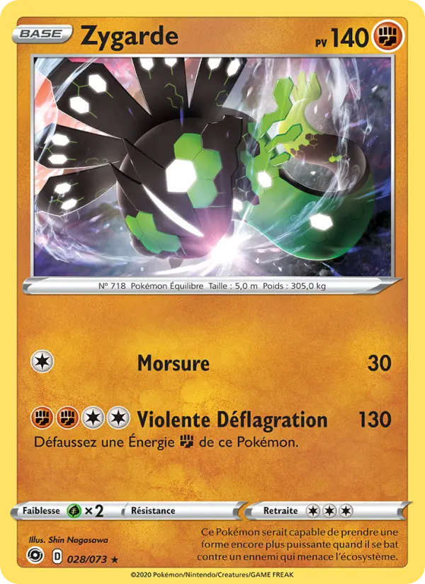 Scan HD carte Pokémon Zygarde 28/73 — La Voie du Maître