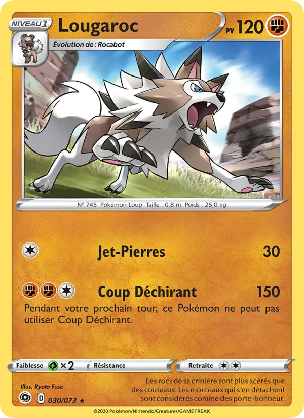 Scan HD carte Pokémon Lougaroc 30/73 — La Voie du Maître