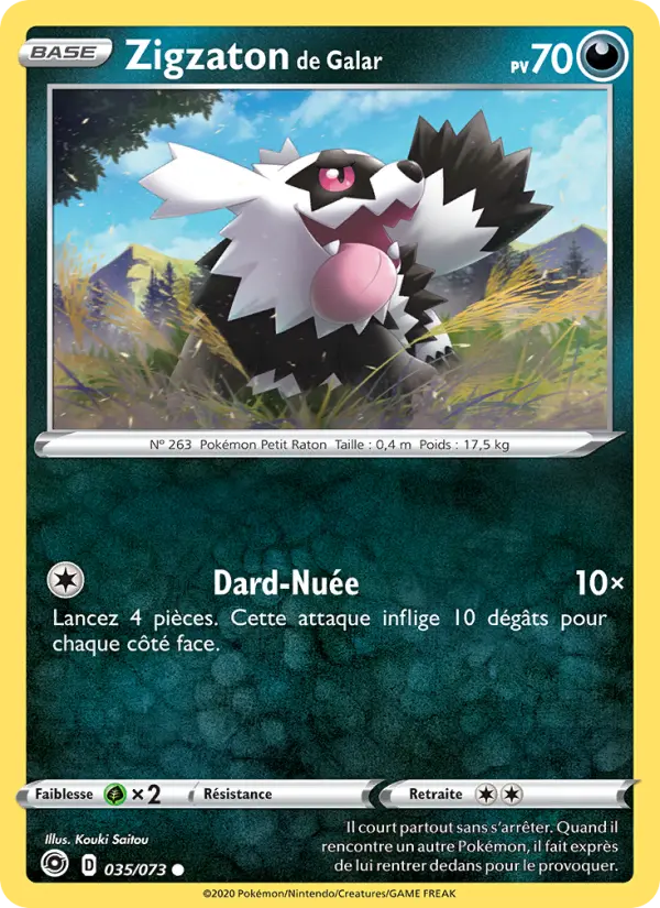Scan HD carte Pokémon Zigzaton de Galar 35/73 — La Voie du Maître