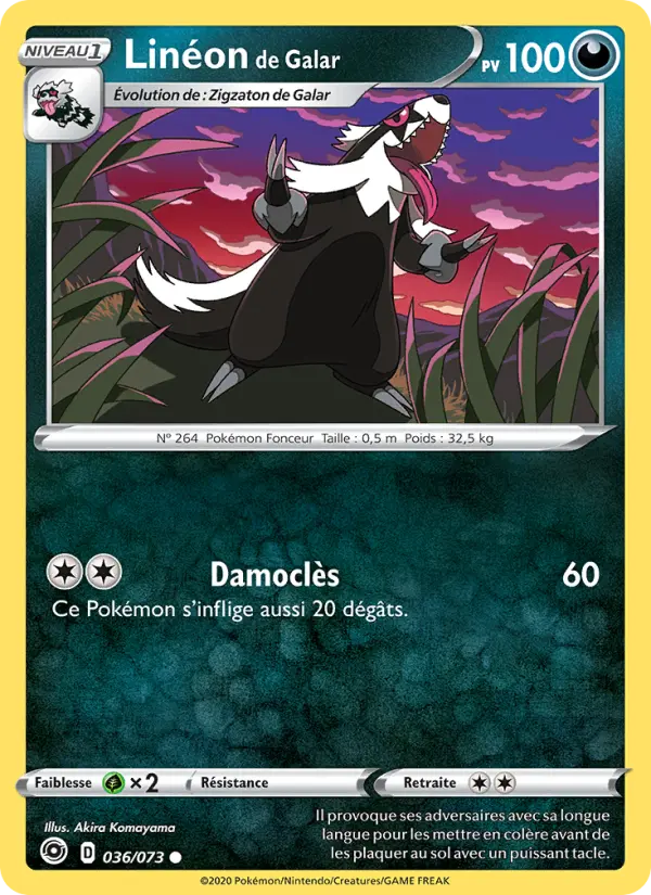 Scan HD carte Pokémon Linéon de Galar 36/73 — La Voie du Maître