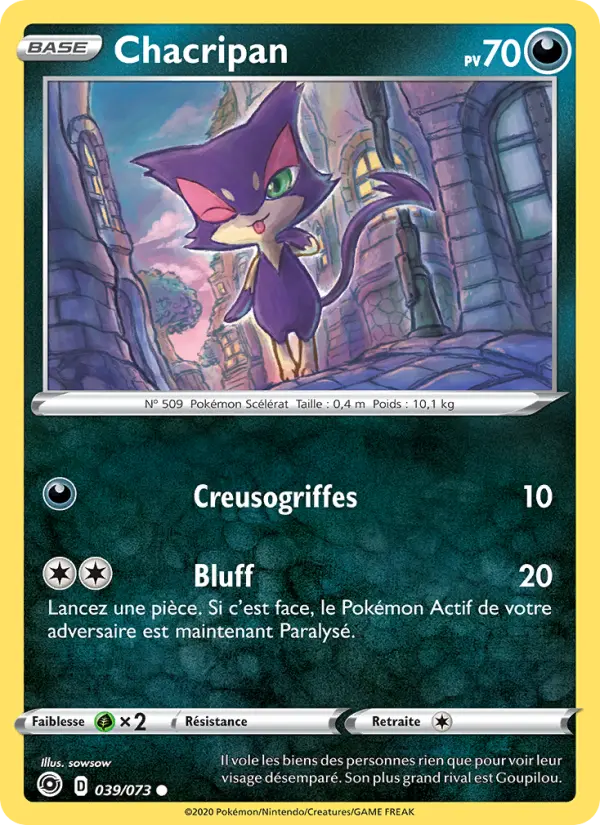 Scan HD carte Pokémon Chacripan 39/73 — La Voie du Maître