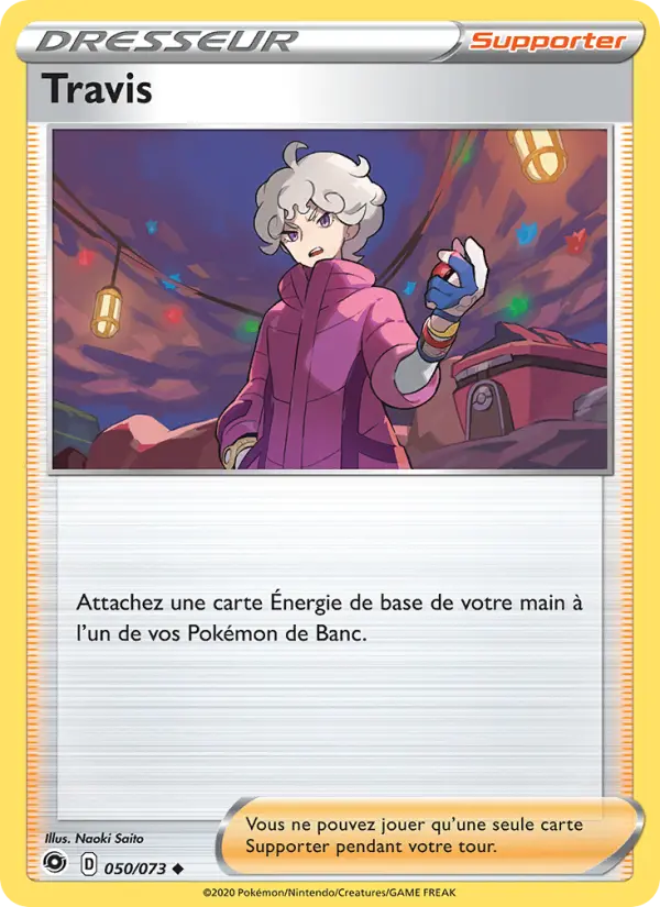 Scan HD carte Pokémon Travis 50/73 — La Voie du Maître