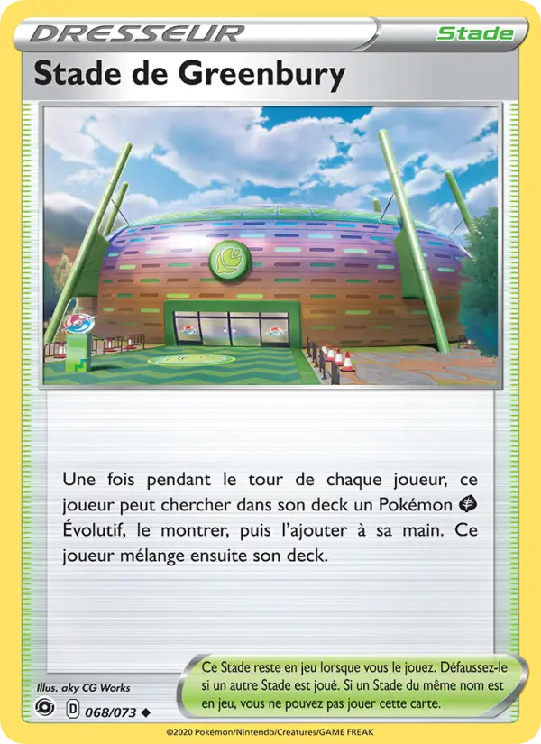 Scan HD carte Pokémon Stade de Greenbury 68/73 — La Voie du Maître