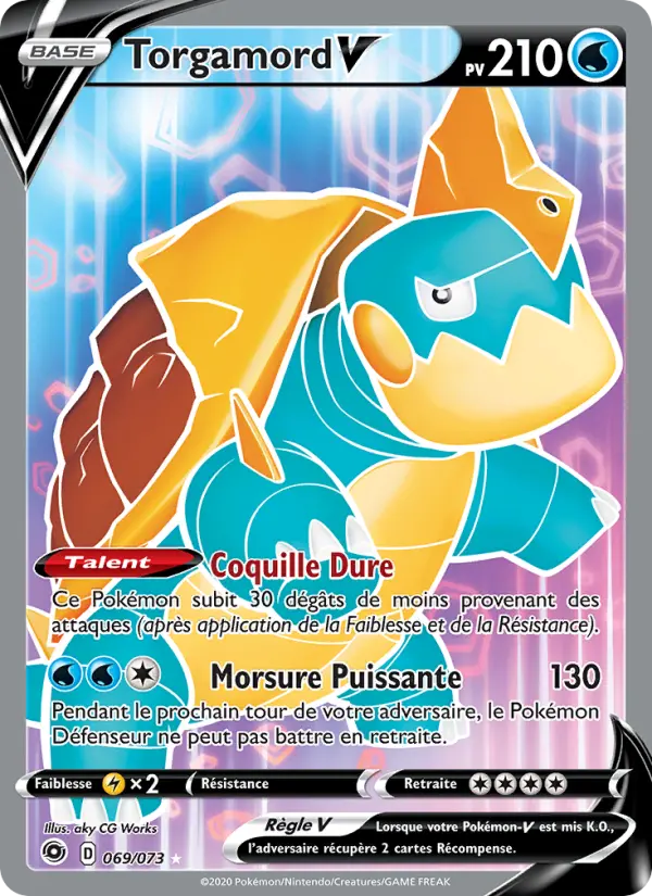 Scan HD carte Pokémon Torgamord V 69/73 — La Voie du Maître