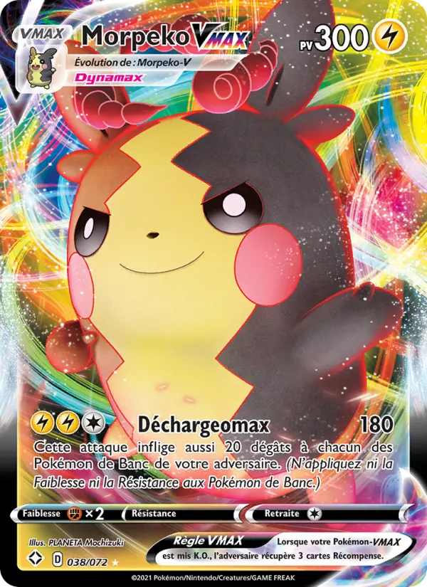 Scan HD carte Pokémon Morpeko VMAX 38/72 — Destinées Radieuses