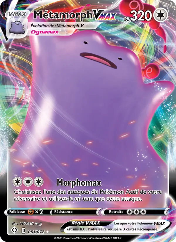 Scan HD carte Pokémon Métamorph VMAX 51/72 — Destinées Radieuses