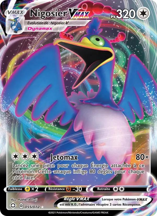 Scan HD carte Pokémon Nigosier VMAX 55/72 — Destinées Radieuses