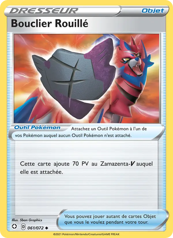 Scan HD carte Pokémon Bouclier Rouillé 61/72 — Destinées Radieuses