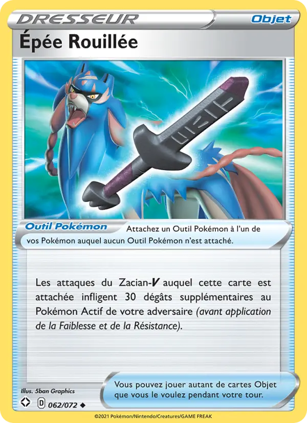 Scan HD carte Pokémon Épée Rouillée 62/72 — Destinées Radieuses