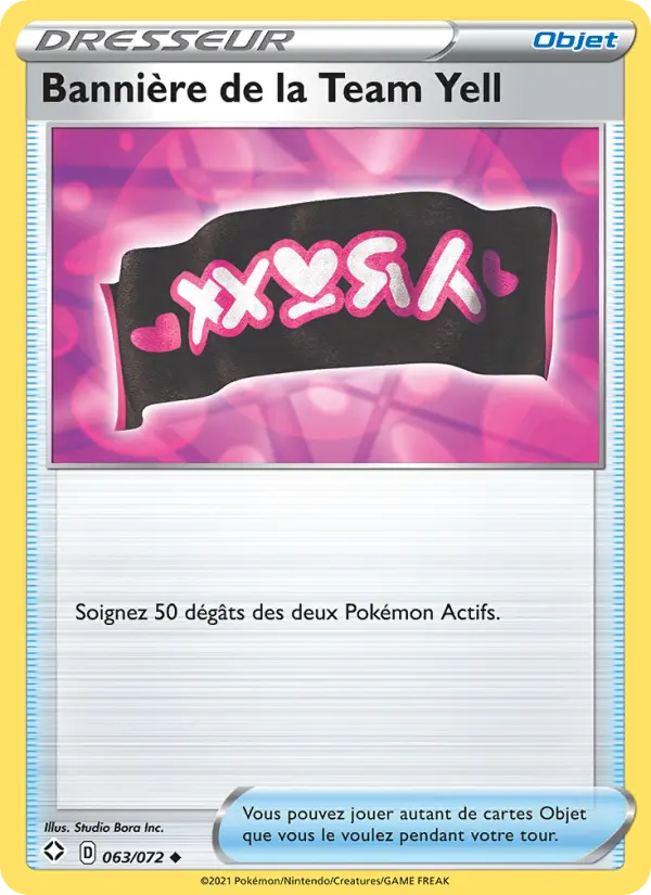 Scan HD carte Pokémon Bannière de la Team Yell 63/72 — Destinées Radieuses