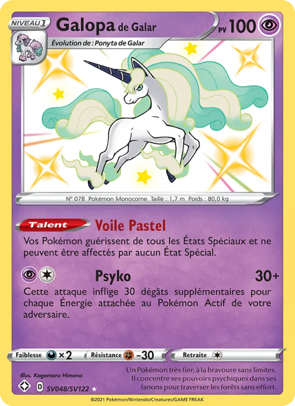 Scan HD carte Pokémon Galopa de Galar SV048/72 — Destinées Radieuses
