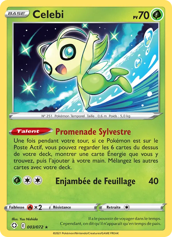 Scan HD carte Pokémon Celebi 3/72 — Destinées Radieuses