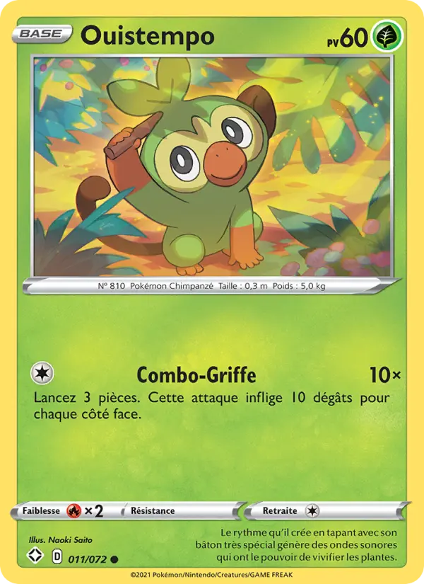 Scan HD carte Pokémon Ouistempo 11/72 — Destinées Radieuses