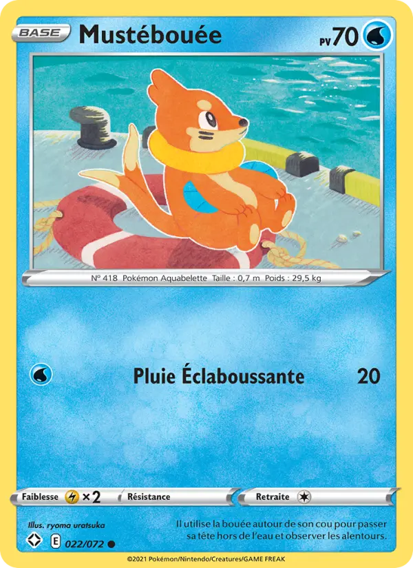 Scan HD carte Pokémon Mustébouée 22/72 — Destinées Radieuses