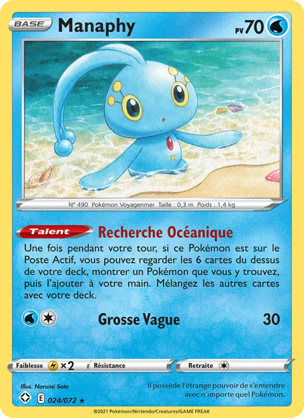 Scan HD carte Pokémon Manaphy 24/72 — Destinées Radieuses