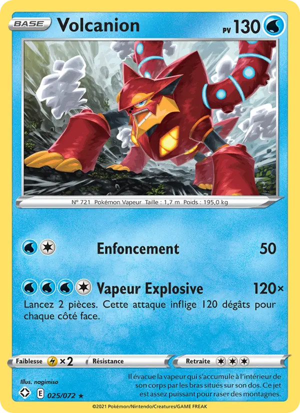 Scan HD carte Pokémon Volcanion 25/72 — Destinées Radieuses