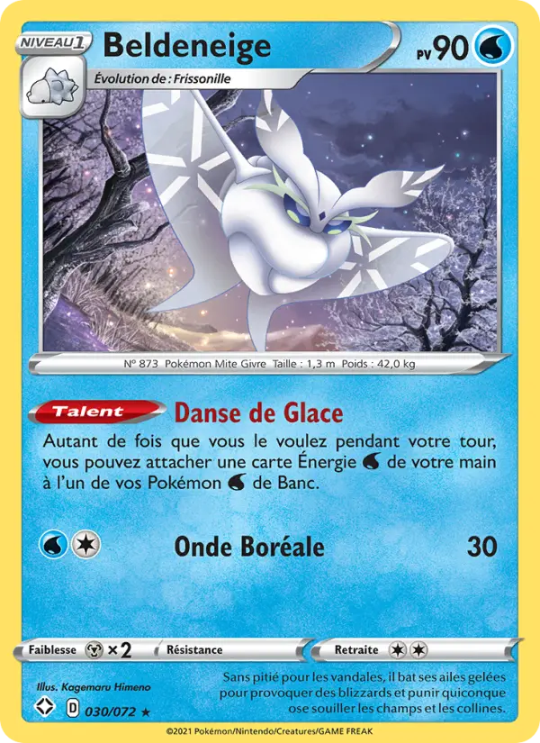 Scan HD carte Pokémon Beldeneige 30/72 — Destinées Radieuses
