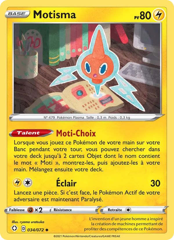 Scan HD carte Pokémon Motisma 34/72 — Destinées Radieuses
