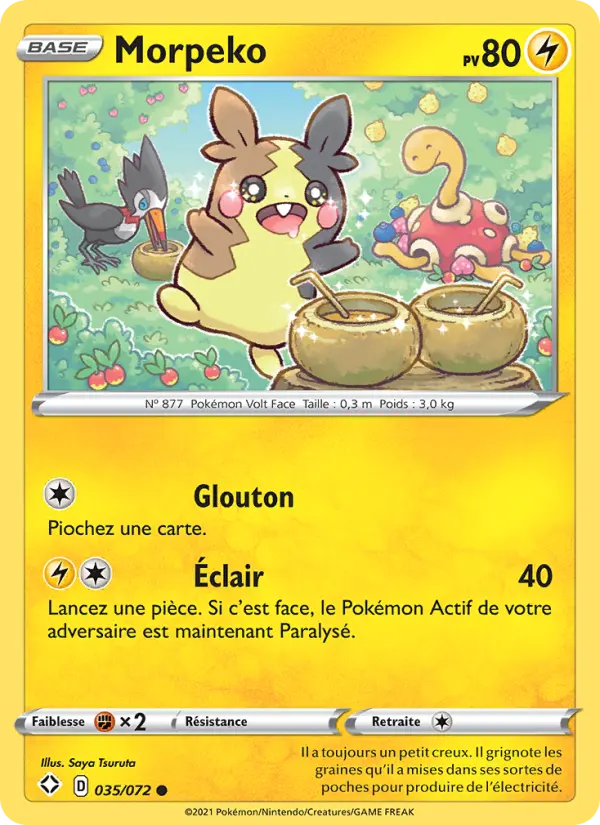 Scan HD carte Pokémon Morpeko 35/72 — Destinées Radieuses