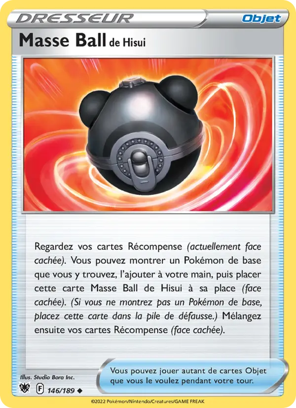 Scan HD carte Pokémon Masse Ball de Hisui 146/189 — Astres Radieux