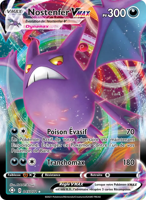 Scan HD carte Pokémon Nostenfer VMAX 45/72 — Destinées Radieuses