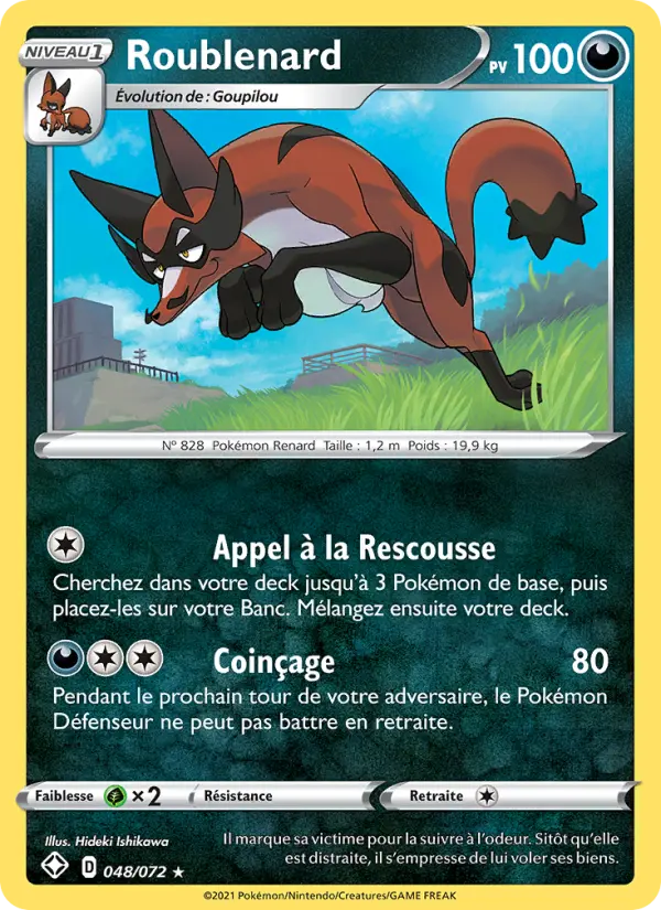 Scan HD carte Pokémon Roublenard 48/72 — Destinées Radieuses
