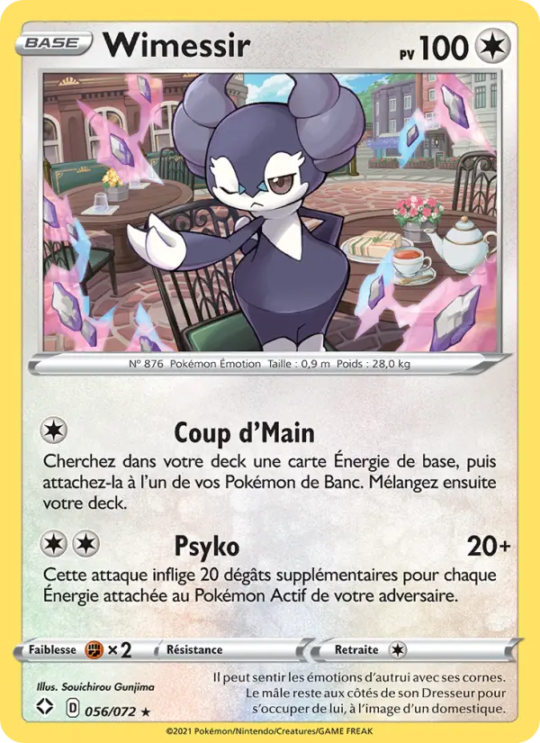 Scan HD carte Pokémon Wimessir 56/72 — Destinées Radieuses