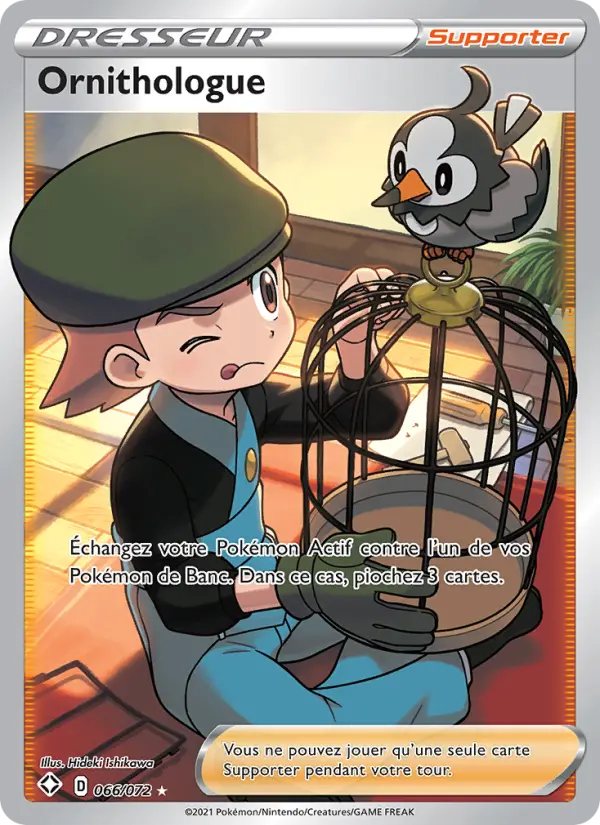 Scan HD carte Pokémon Ornithologue 66/72 — Destinées Radieuses