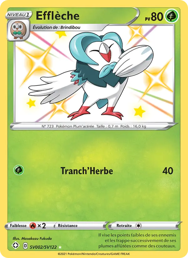 Scan HD carte Pokémon Efflèche SV002/72 — Destinées Radieuses