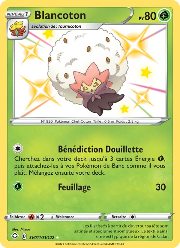 Scan HD carte Pokémon Blancoton SV011/72 — Destinées Radieuses