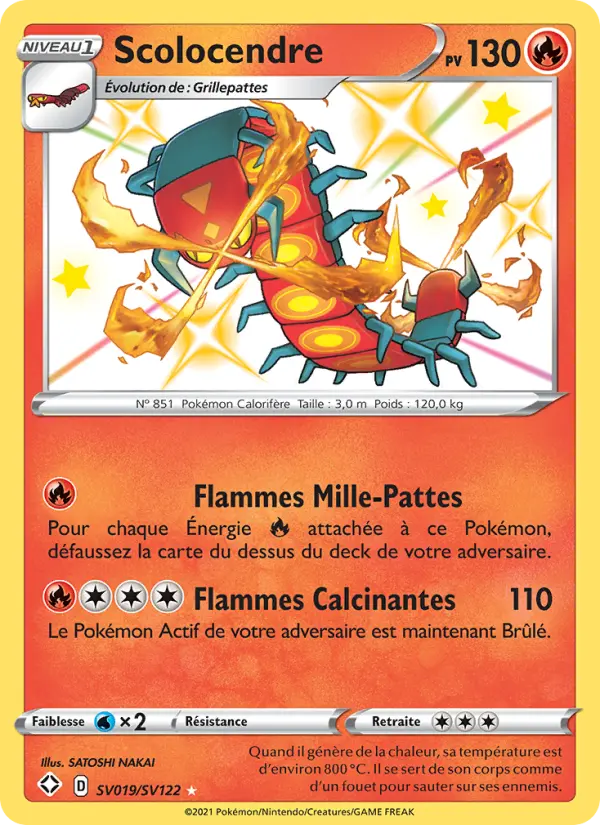 Scan HD carte Pokémon Scolocendre SV019/72 — Destinées Radieuses