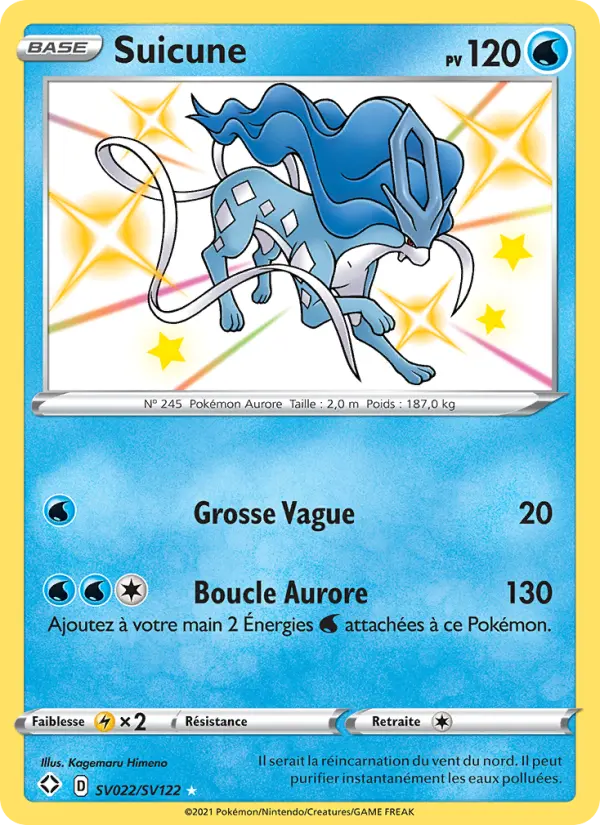Scan HD carte Pokémon Suicune SV022/72 — Destinées Radieuses