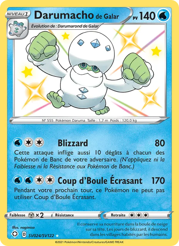 Scan HD carte Pokémon Darumacho de Galar SV024/72 — Destinées Radieuses