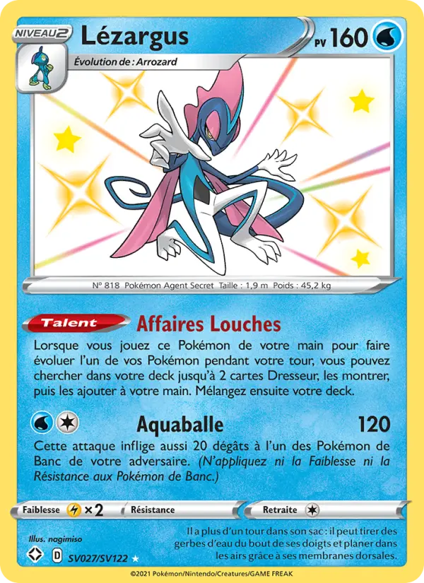 Scan HD carte Pokémon Lézargus SV027/72 — Destinées Radieuses