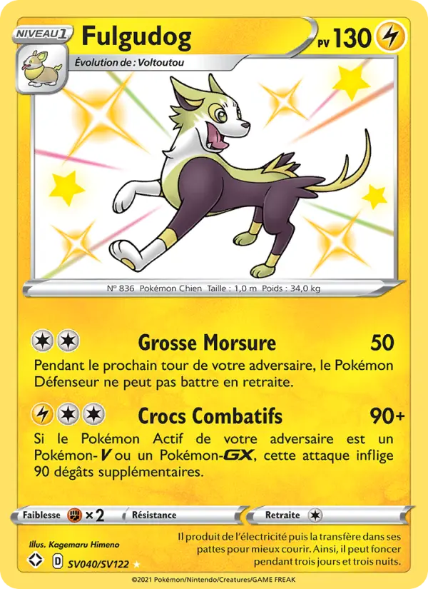 Scan HD carte Pokémon Fulgudog SV040/72 — Destinées Radieuses