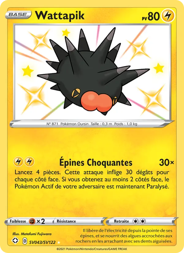 Scan HD carte Pokémon Wattapik SV043/72 — Destinées Radieuses