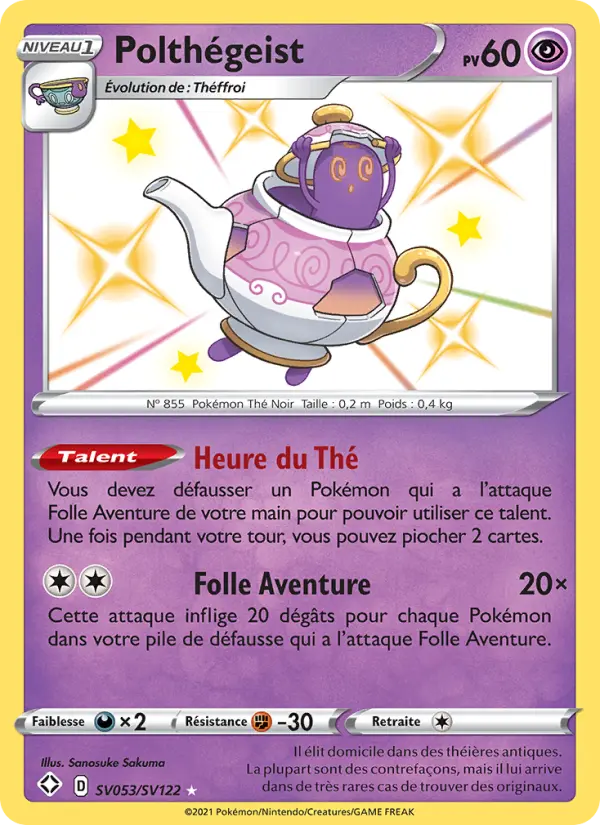 Scan HD carte Pokémon Polthégeist SV053/72 — Destinées Radieuses