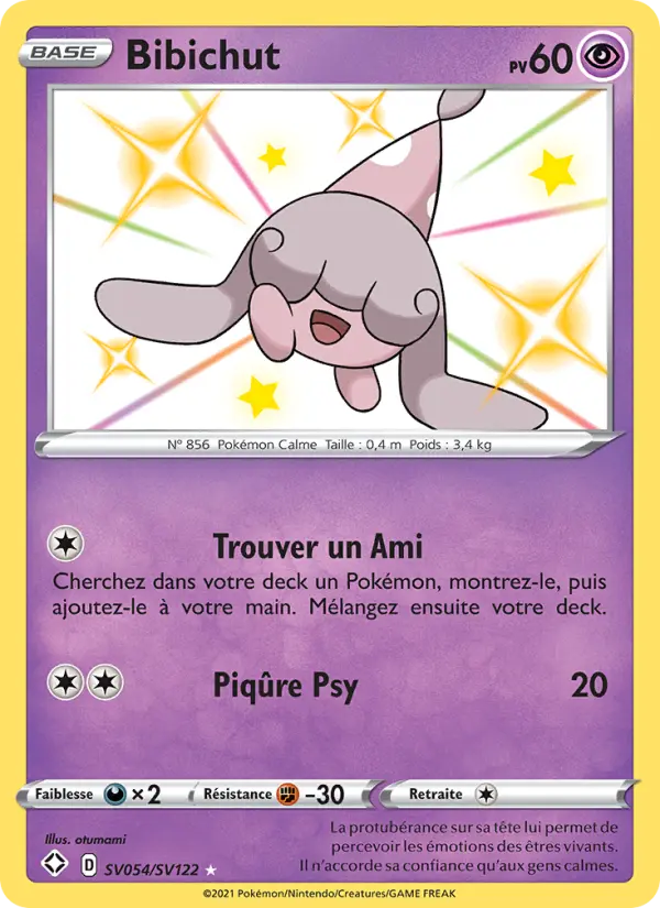 Scan HD carte Pokémon Bibichut SV054/72 — Destinées Radieuses