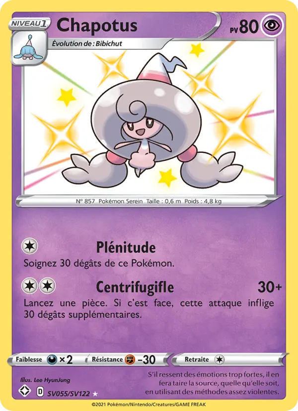 Scan HD carte Pokémon Chapotus SV055/72 — Destinées Radieuses