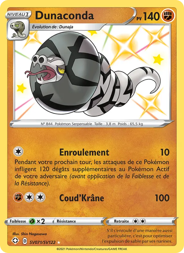 Scan HD carte Pokémon Dunaconda SV071/72 — Destinées Radieuses