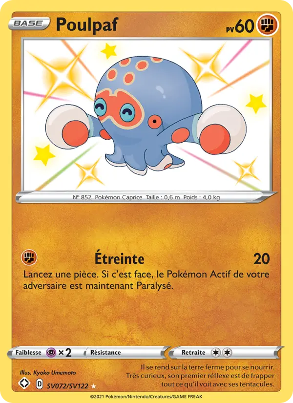 Scan HD carte Pokémon Poulpaf SV072/72 — Destinées Radieuses