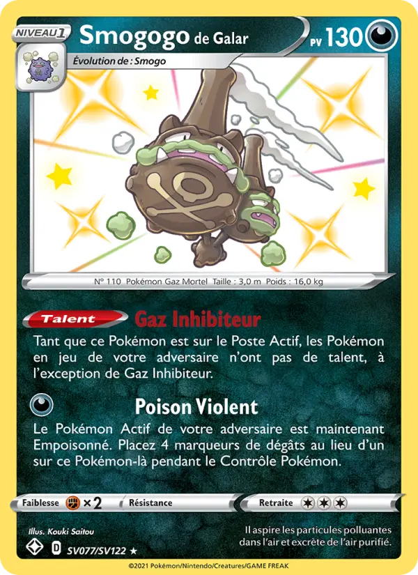 Scan HD carte Pokémon Smogogo de Galar SV077/72 — Destinées Radieuses